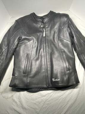 Cortech Leather Motorcycle Jacket Womens Medium Black LNX Armored Zip Large
